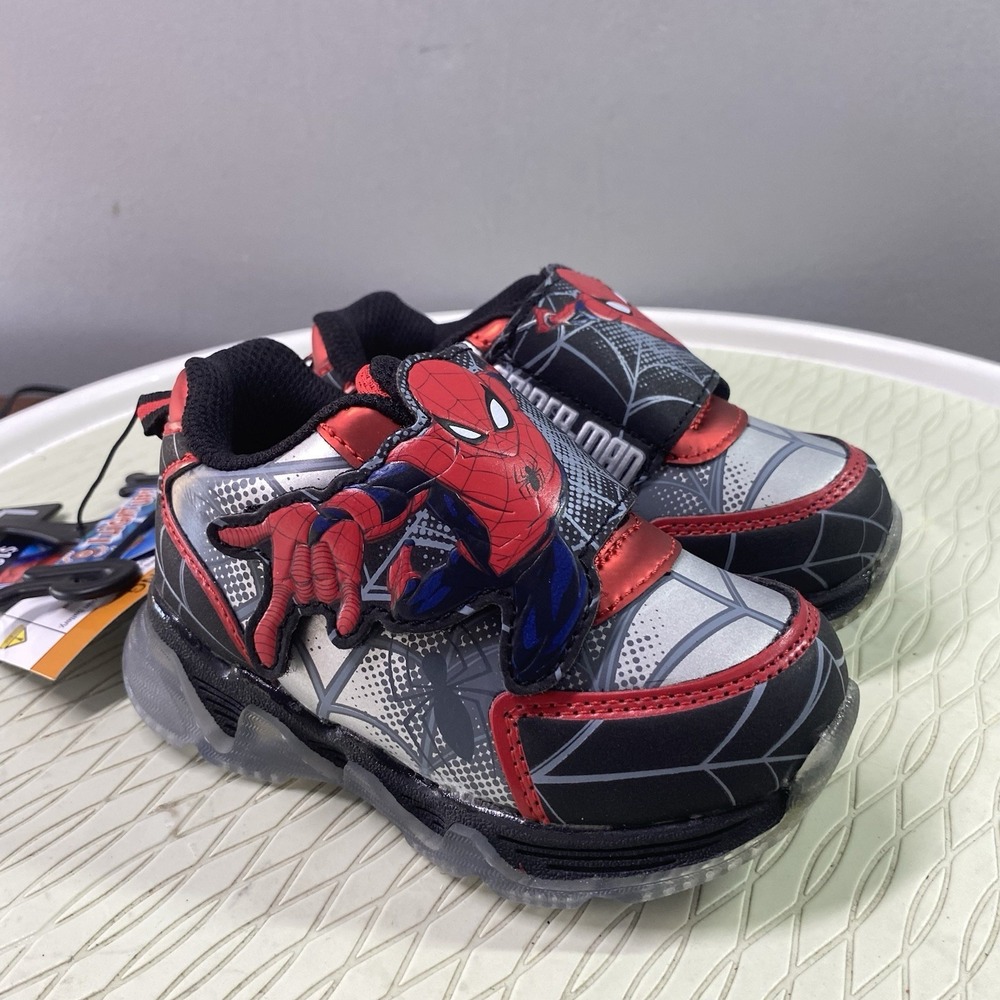 Marvel Kids Spider-Man Red Black Gray Sneakers